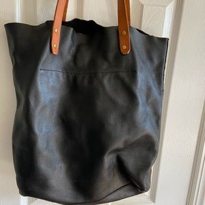 Gap black slouch leather tote bag